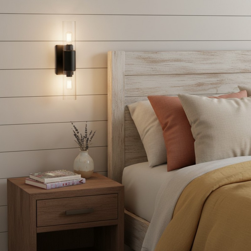 Zeylen Frances Water Ripple Glass Double Tube Sconce