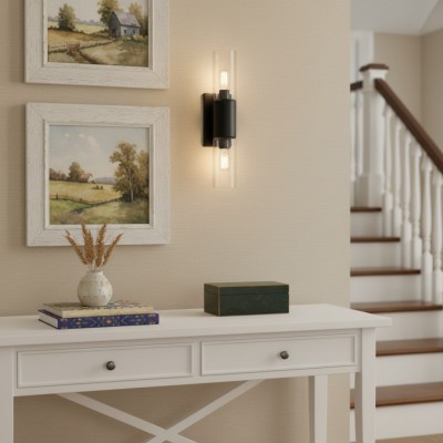 Zeylen Frances Water Ripple Glass Double Tube Sconce