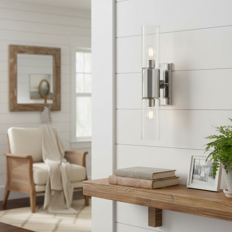 Zeylen Frances Water Ripple Glass Double Tube Sconce