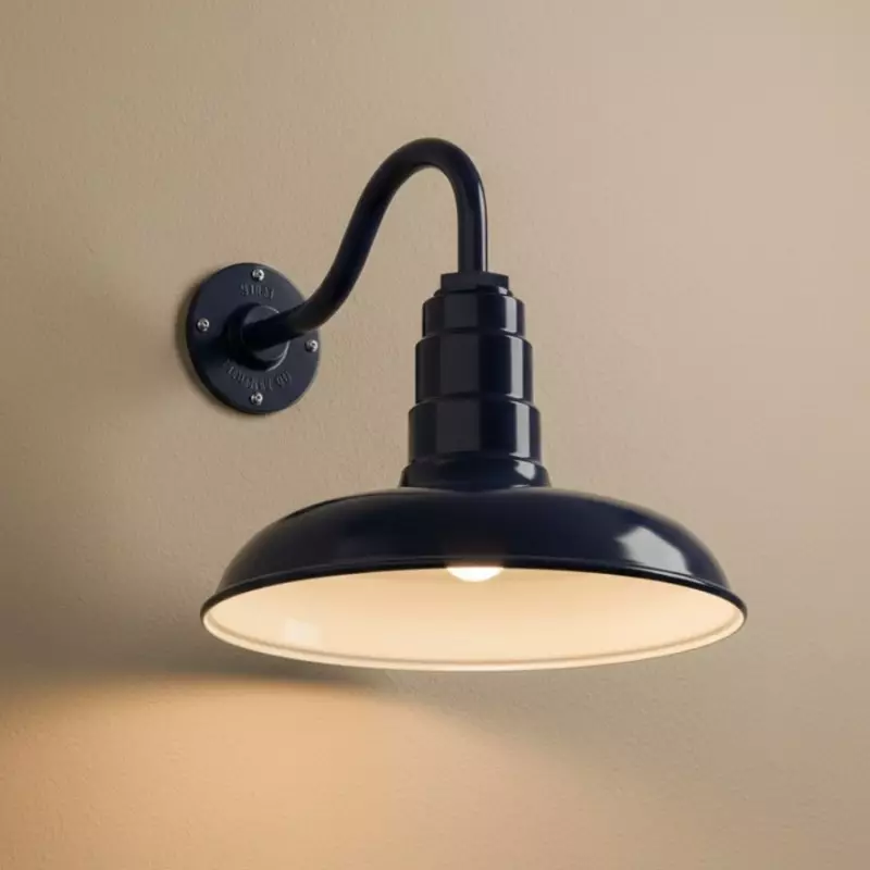 Elarion Industrial Gooseneck Exterior Wall Light