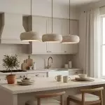 Veloria Scandinavian Travertine Round Pendant Light