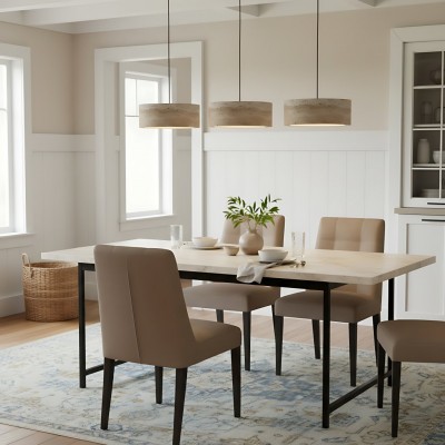 Veloria Scandinavian Travertine Round Pendant Light