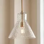 Cyrilith Vintage Milk Glass Oiled Brass Eloise Pendant light