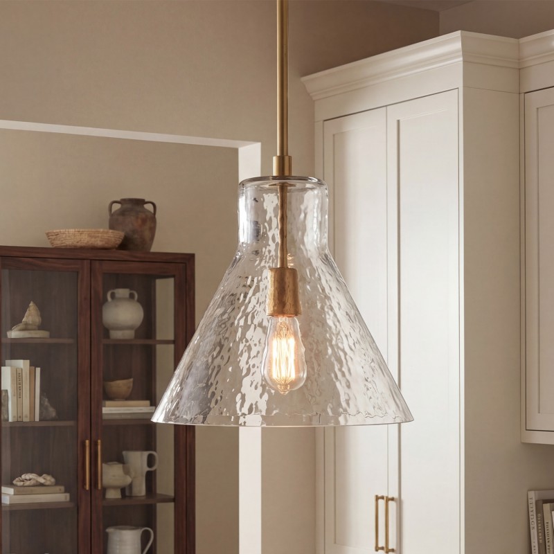 Oren Minimalist Conical Glass Flared Pendant Light