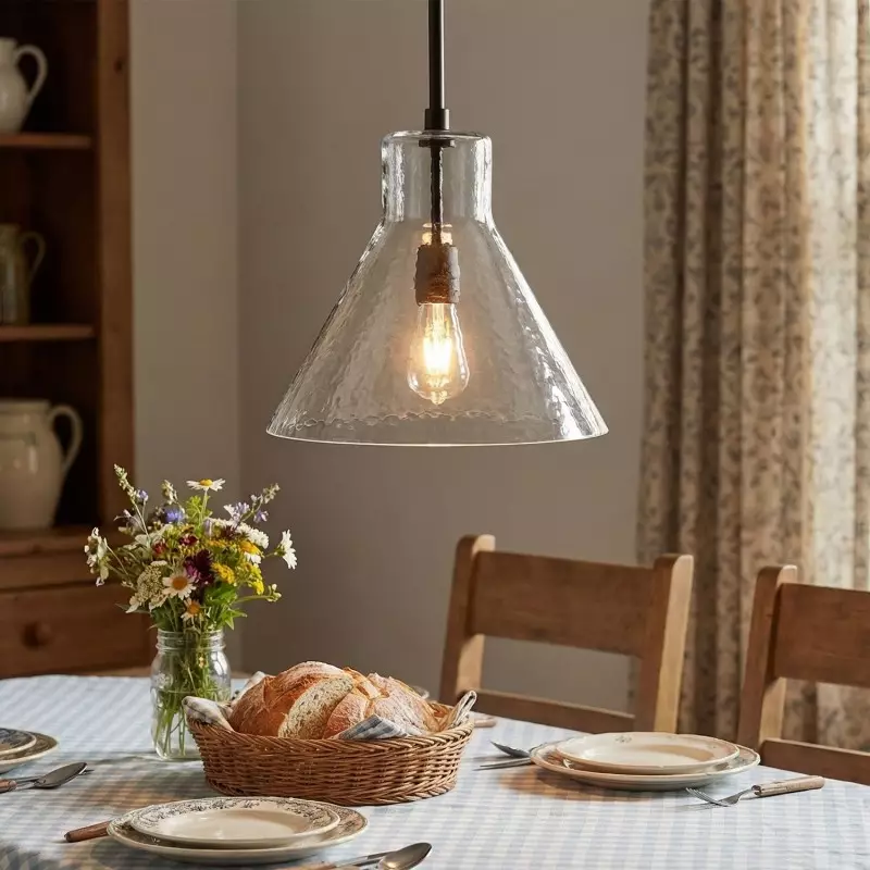 Oren Minimalist Conical Glass Flared Pendant Light