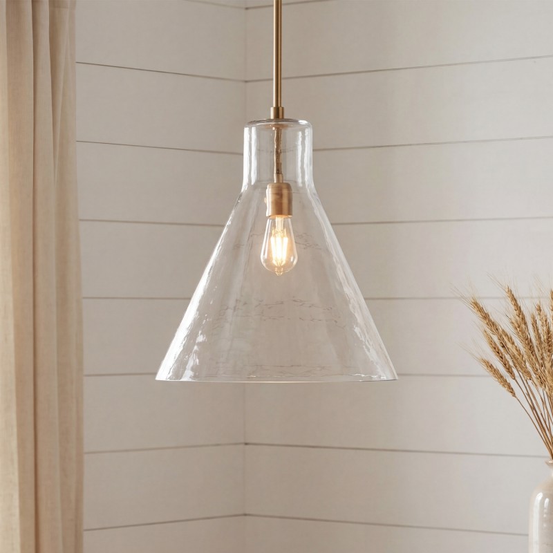 Oren Minimalist Conical Glass Flared Pendant Light