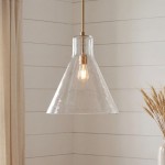 Oren Minimalist Conical Glass Flared Pendant Light