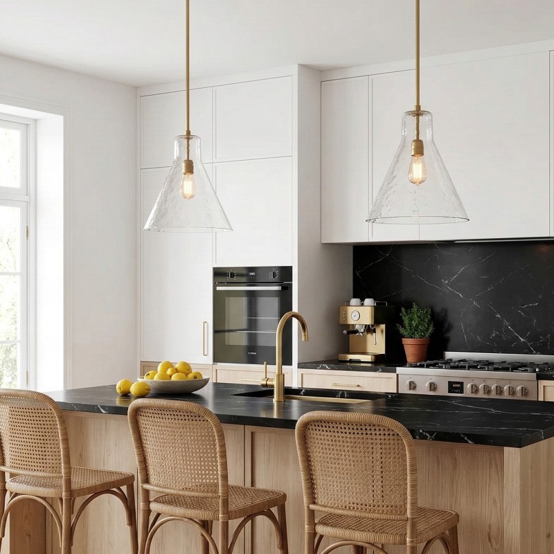 Oren Minimalist Conical Glass Flared Pendant Light