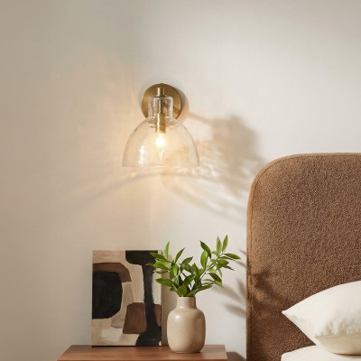 Keen Farmhouse Cooper Recycled Glass Dome Sconce