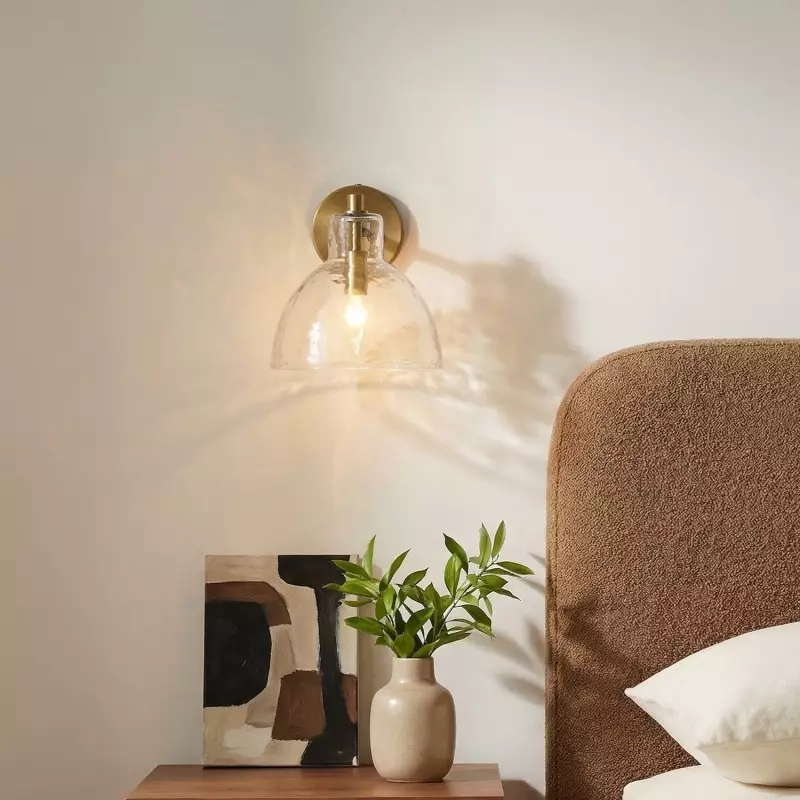 Keen Farmhouse Cooper Recycled Glass Dome Sconce