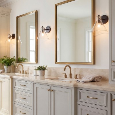 Oren Farmhouse Conical Glass Wall Sconce