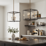 Bralen Rustic Square Lantern Glass Pendant Light