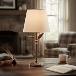 Huxley Rustic Antique Brass Botanical Forged Iron Table Light