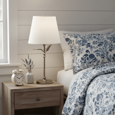 Huxley Rustic Antique Brass Botanical Forged Iron Table Light