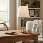 Huxley Rustic Antique Brass Botanical Forged Iron Table Light