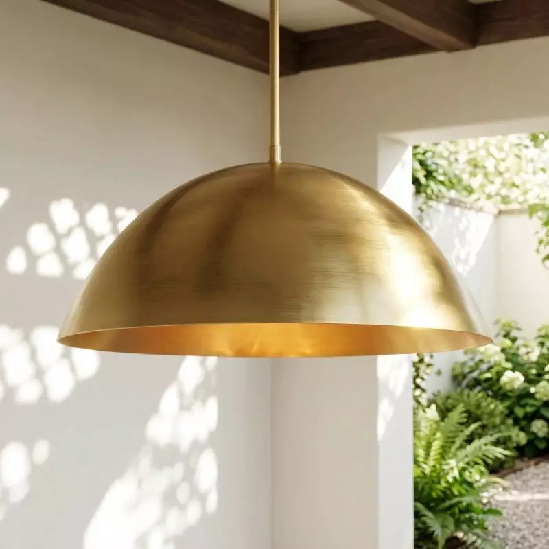Deryn Farmhouse Brass Dome Pendant Light