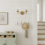 Calvert Vintage Candle Shape Metal 1/2 Light Wall Light