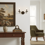 Calvert Vintage Candle Shape Metal 1/2 Light Wall Light