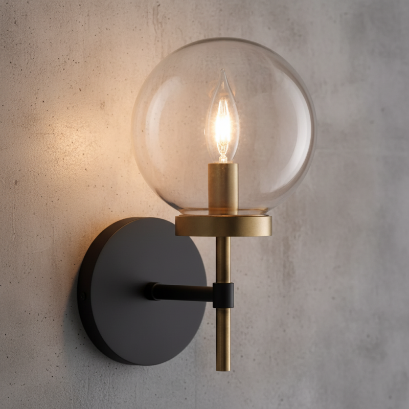 Aramis Farmhouse Glass Ball Sconce