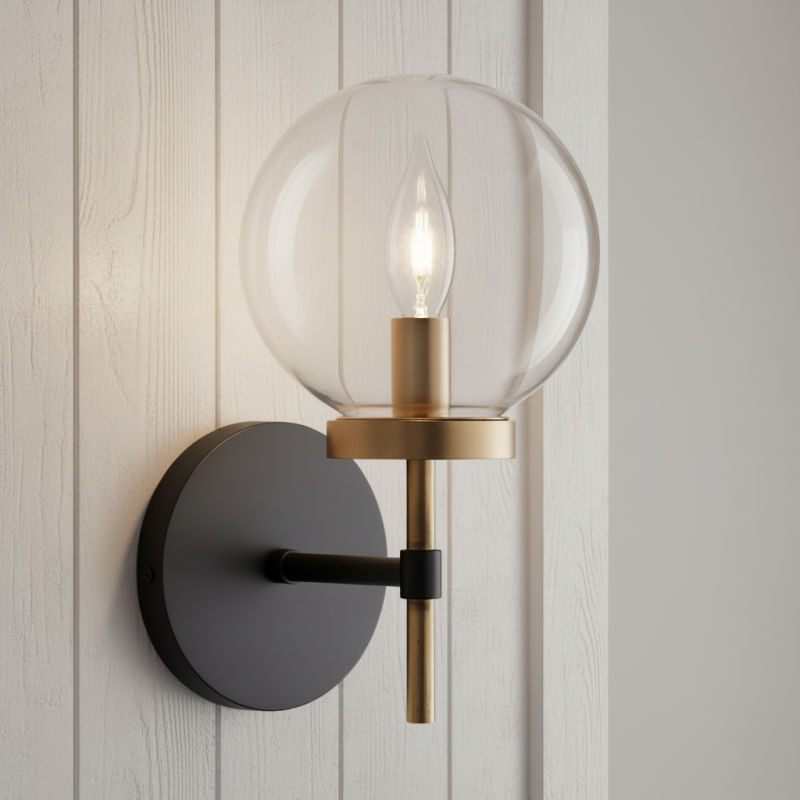 Aramis Farmhouse Glass Ball Sconce