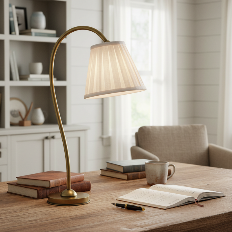 Bailey Vintage Linen Pleated Shade Table Lamp