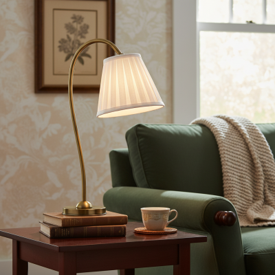 Bailey Vintage Linen Pleated Shade Table Lamp