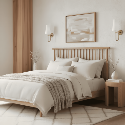 Azon Country Linen Brass Swan Neck Wall Light