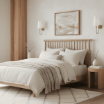 Azon Country Linen Brass Swan Neck Wall Light