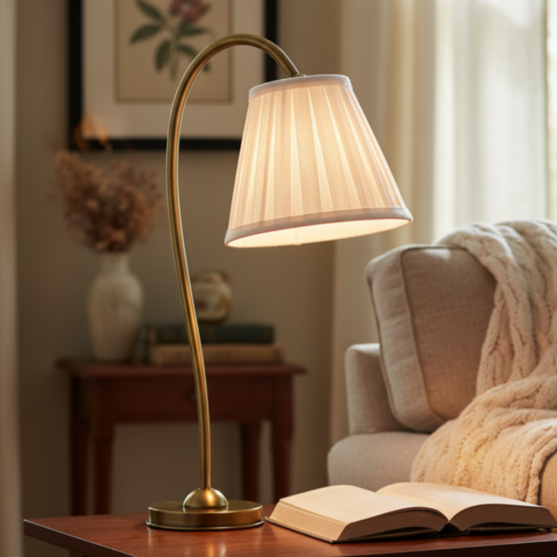 Bailey Vintage Linen Pleated Shade Table Lamp