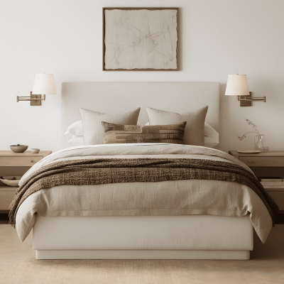 Lutyens Wabi-sabi Iron Swing Arm Fabric Wall Light