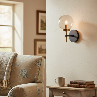 Hempel Minimalist Glass Globe Wall Light