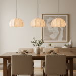 Vivienne Modern Scalloped Bubble Linen Pendant Light