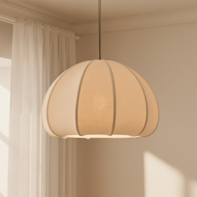 Vivienne Modern Scalloped Bubble Linen Pendant Light