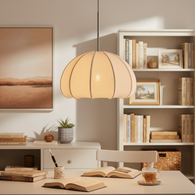 Vivienne Modern Scalloped Bubble Linen Pendant Light