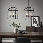 Burberry Industrial 4-Light Lantern Iron Pendant Light