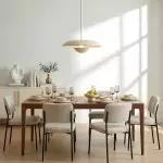 Iirav Minimalist Cream Metal Disc Pendant Light