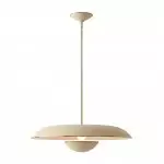 Iirav Minimalist Cream Metal Disc Pendant Light