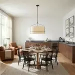 Bravos Rustic White Fabric Drum Pendant Light