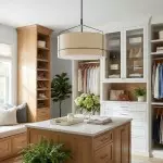 Bravos Rustic White Fabric Drum Pendant Light