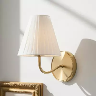 Eoslyn Farmhouse Linen Arc Wall Sconce