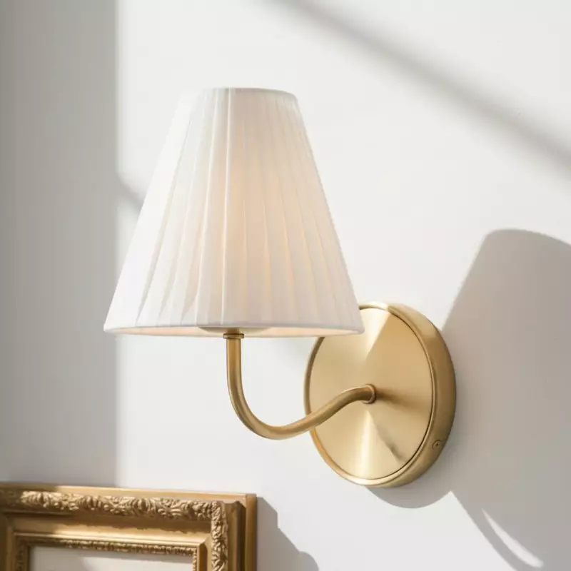 Eoslyn Farmhouse Linen Arc Wall Sconce