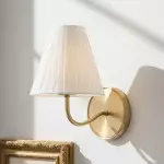 Eoslyn Farmhouse Linen Arc Wall Sconce