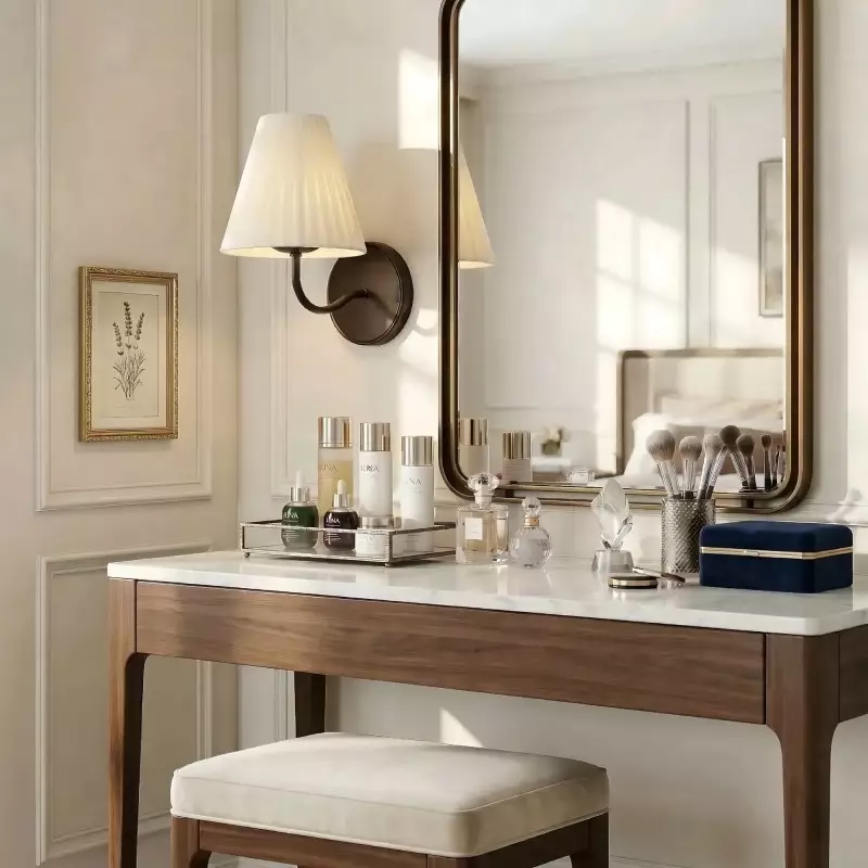 Eoslyn Farmhouse Linen Arc Wall Sconce