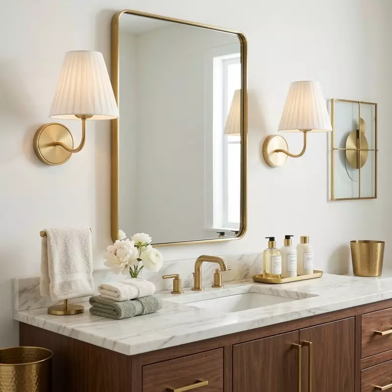 Eoslyn Farmhouse Linen Arc Wall Sconce