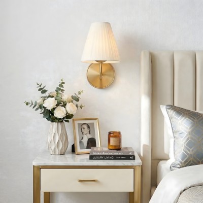 Eoslyn Farmhouse Linen Arc Wall Sconce