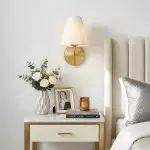 Eoslyn Farmhouse Linen Arc Wall Sconce