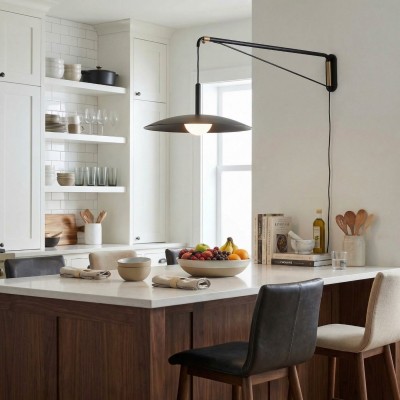 Cruz Minimalist Adjustable Plug-In Wall Sconce