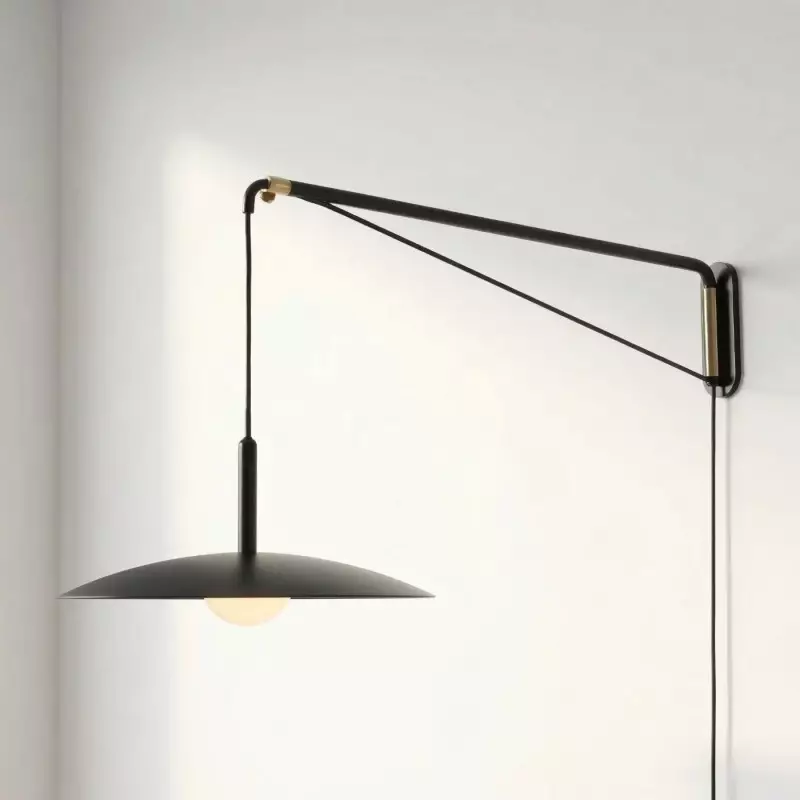 Cruz Minimalist Adjustable Plug-In Wall Sconce