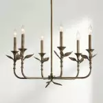 Jocelyn Retro Antique Brass Botanical Forged Iron Chandelier