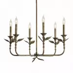 Jocelyn Retro Antique Brass Botanical Forged Iron Chandelier